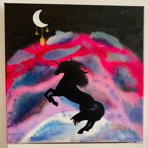 Unicorn Acrylic Canvas Painting